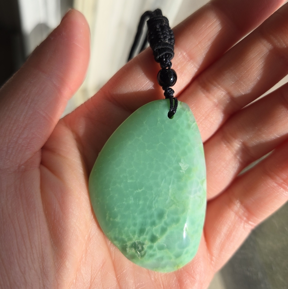 Green Jasper Pendant Necklace